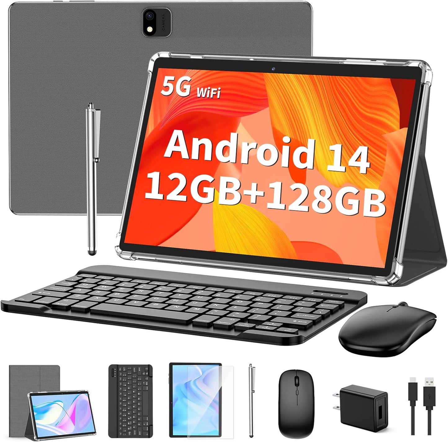 QDDQ Android Tablet with Keyboard: 2 in 1 Versatility