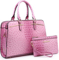 Women Satchel Tote Purse Set 2pcs with 3 Compartments - Vegan Leather