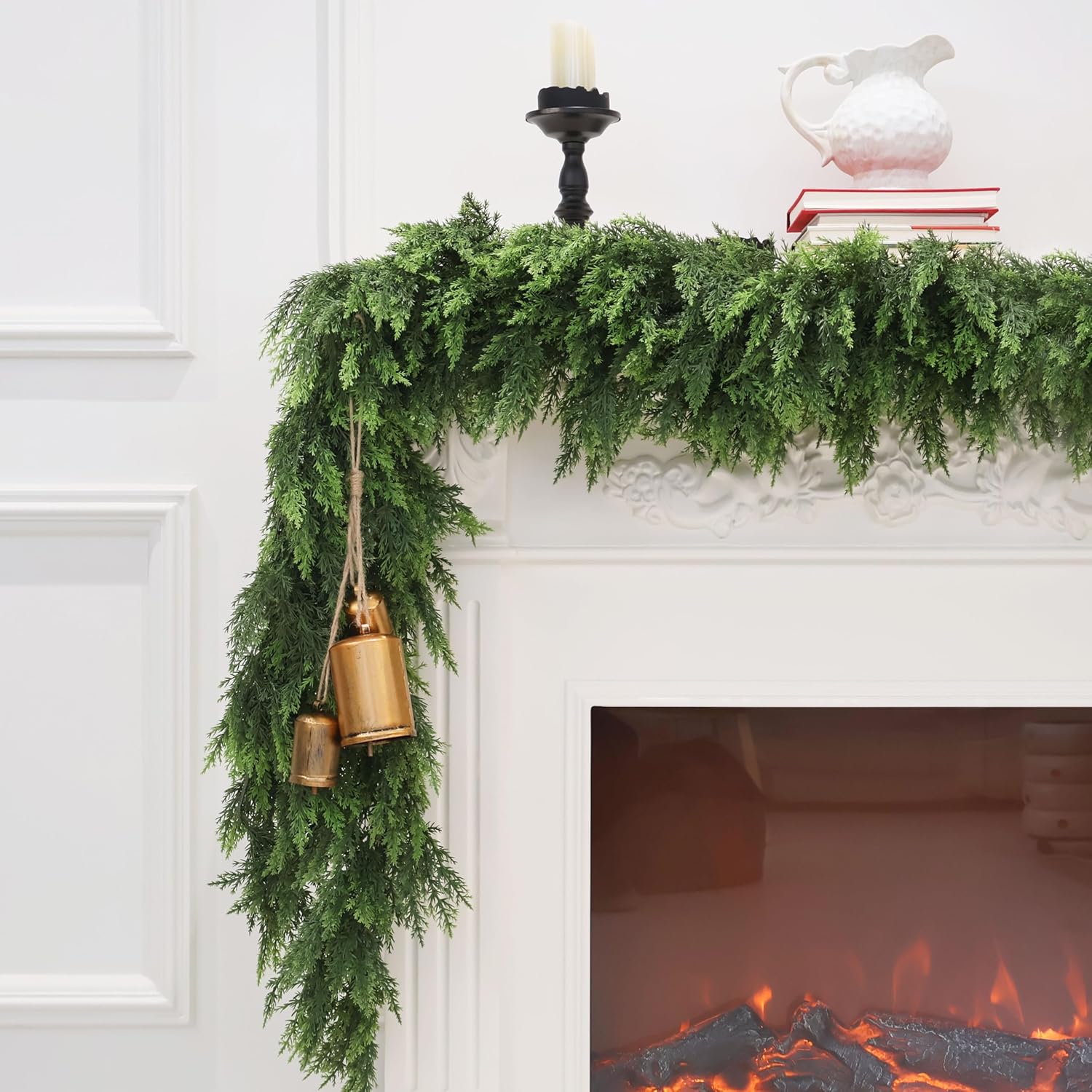 15FT Christmas Cedar Garland for Festive Indoor Outdoor Decor