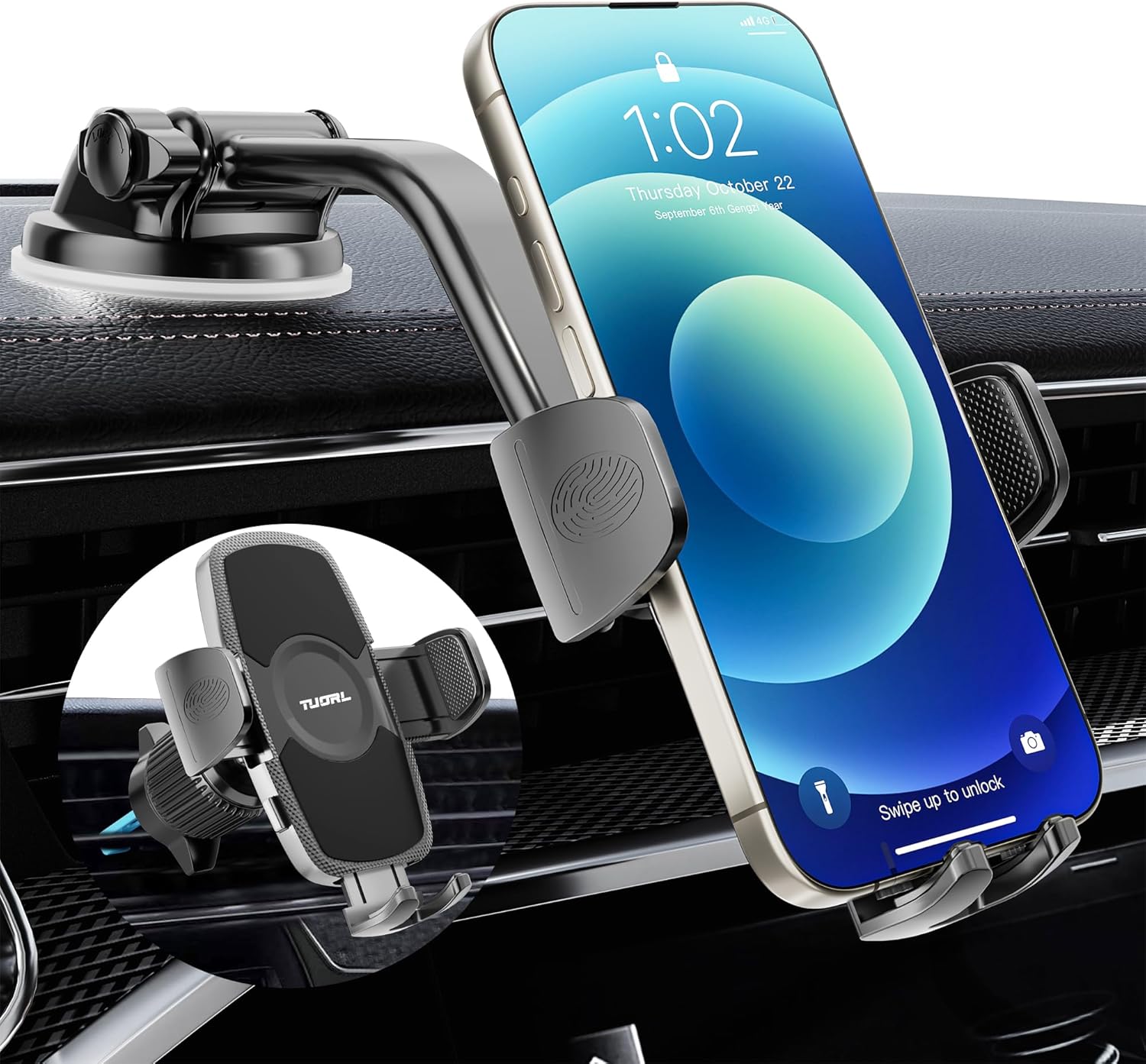Universal 3-in-1 Car Phone Holder - Big Phone Friendly
