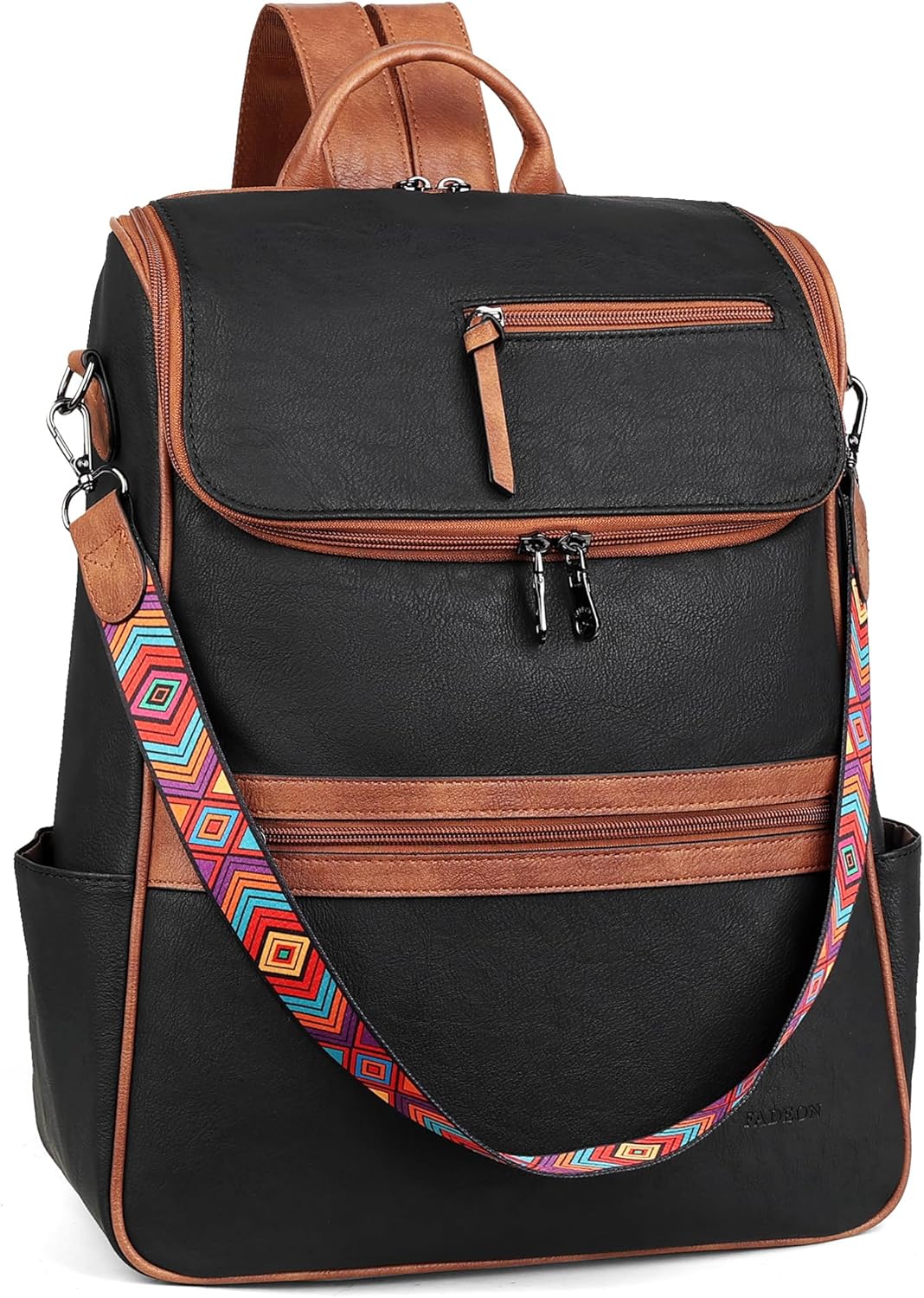 FADEON Leather Laptop Backpack for Women with Large Capacity