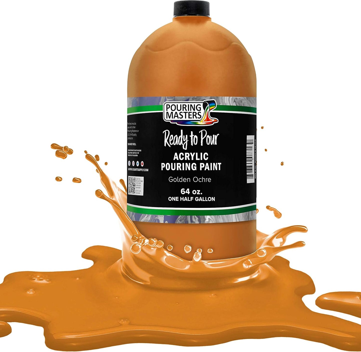 Pouring Masters Golden Ochre Acrylic Paint for Fluid Art Projects