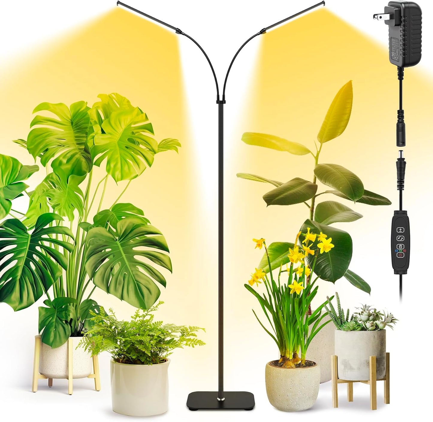 Plant Light for Indoor Growing with Adjustable Gooseneck Design