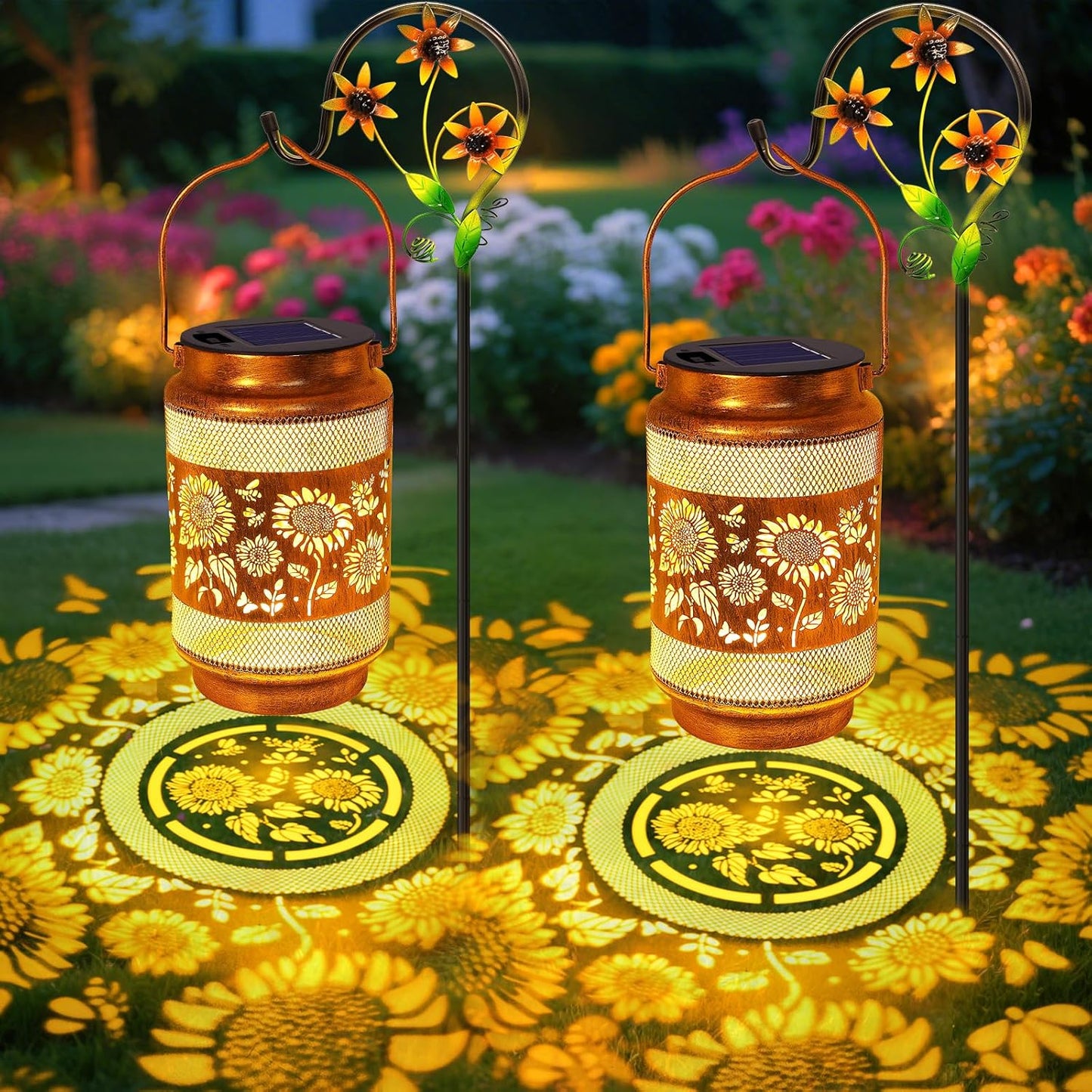 Sunflower Solar Lanterns Outdoor Decor for Garden and Patio