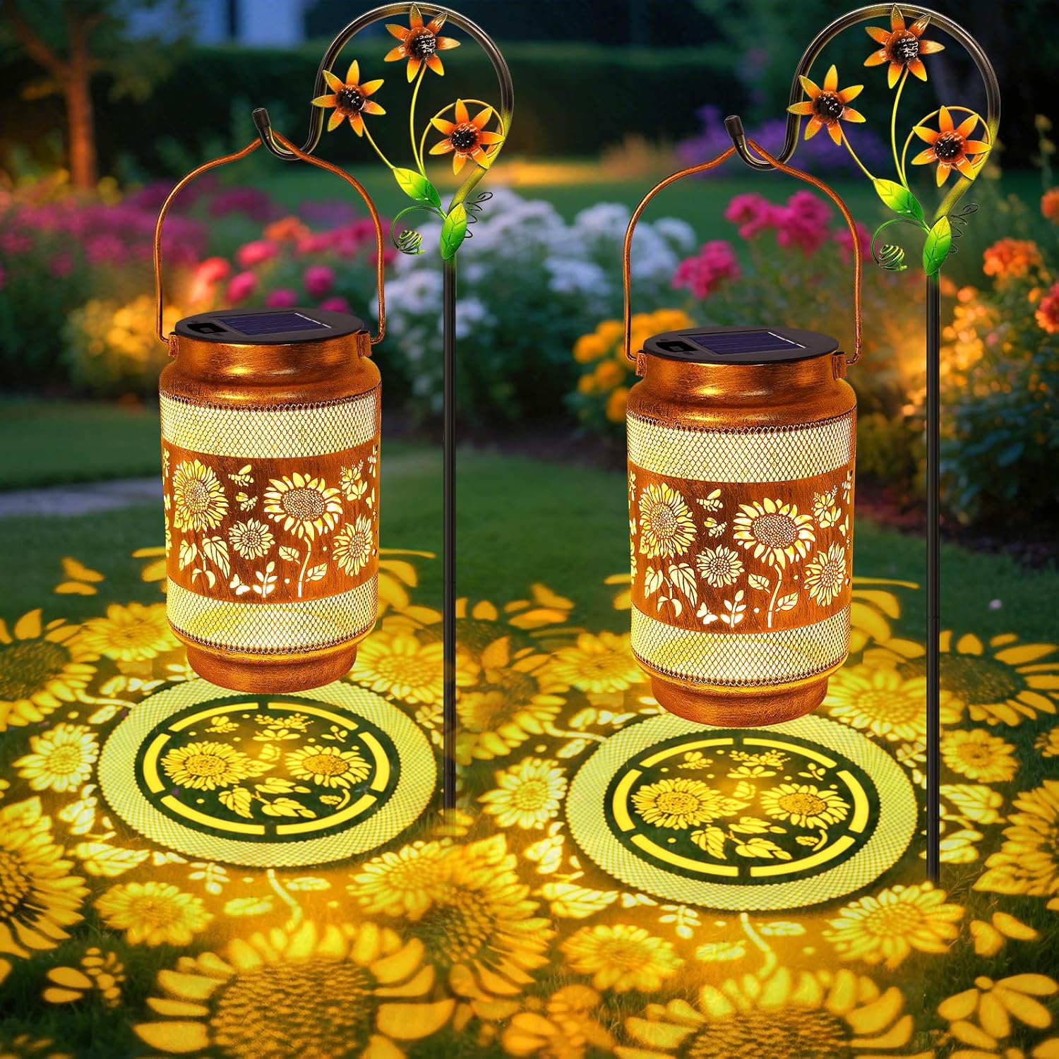 Sunflower Solar Lanterns Outdoor Decor for Garden and Patio