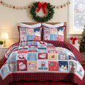 MarCielo 3 Piece Christmas Quilt Set - Festive Lightweight Quilt