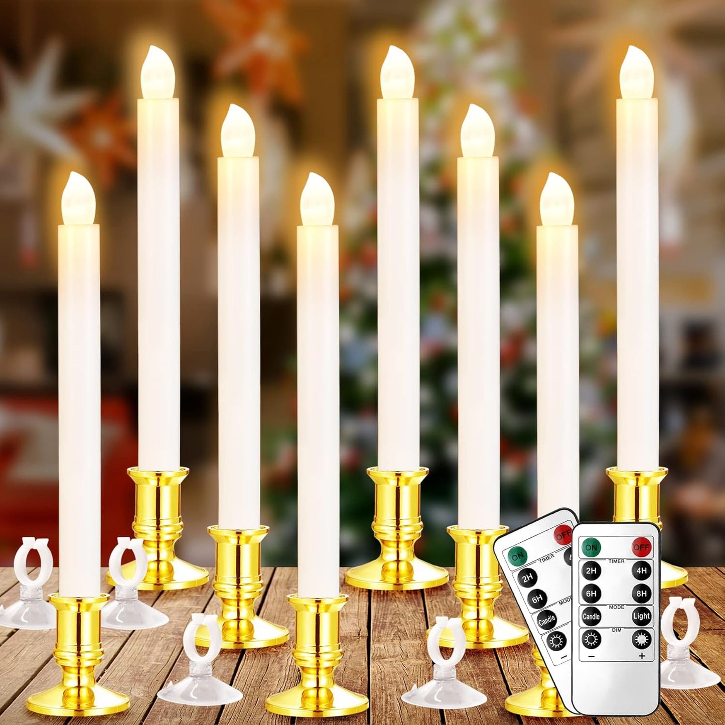 YAUNGEL Window Candles - 8 Pack LED Battery Operated Lights