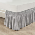 Lush Decor Ruched Ruffle Elastic Easy Wrap Around Bedskirt Queen/King