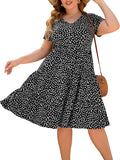 Women's Plus Size Tiered Babydoll Midi Dress - Flattering