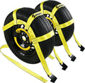 Tow Dolly Basket Straps with Flat Hook 2-Pack - Heavy Duty Tire Nets
