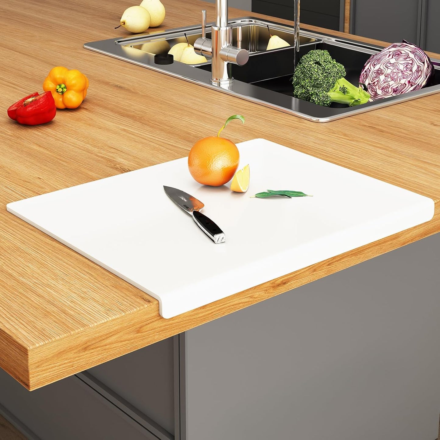 JJL Anti-Slip Acrylic Cutting Board for Kitchen Use and Decor