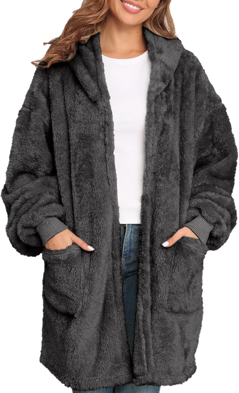 Cozy Oversized Hooded Blanket Jacket - One Size