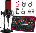 Podcast Microphone Bundle Live Sound Card Streaming Mixer - Starter