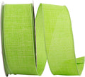 Everyday Linen Value Wired Edge Ribbon, 2-1/2 in x 50 yd - Lime