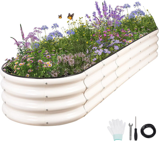 Galvanized Raised Garden Bed for Outdoor Gardening - 8x2x1FT