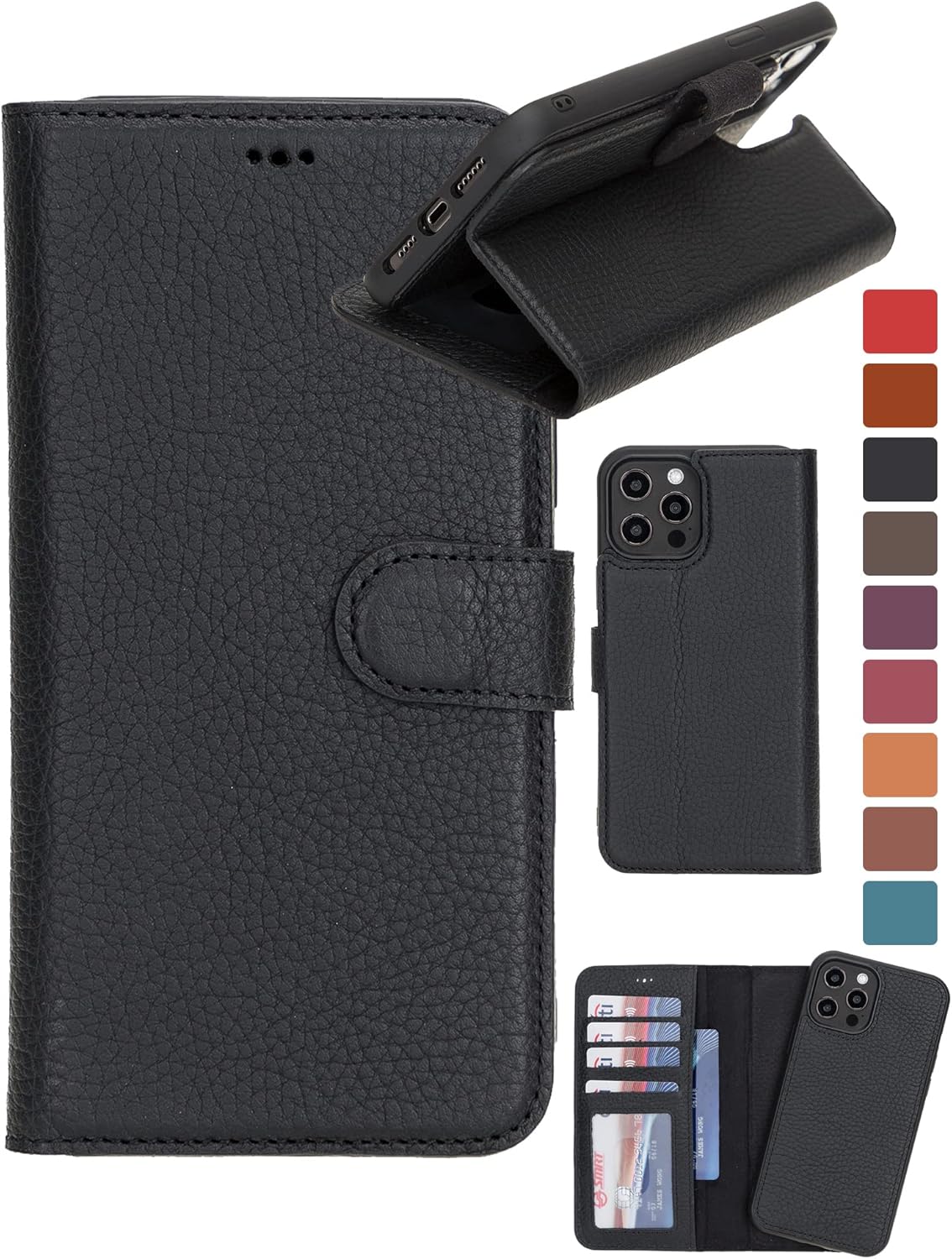 Genuine Leather Handmade Wallet Case for iPhone 11 Pro Max