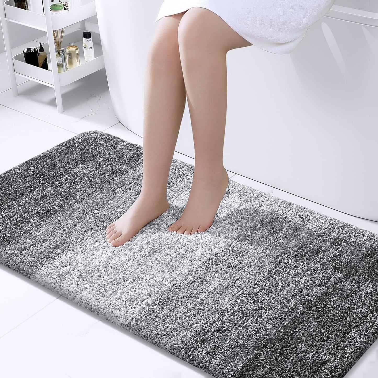 OLANLY Extra Soft Microfiber Bath Rug Mat 47x24 for Comfort