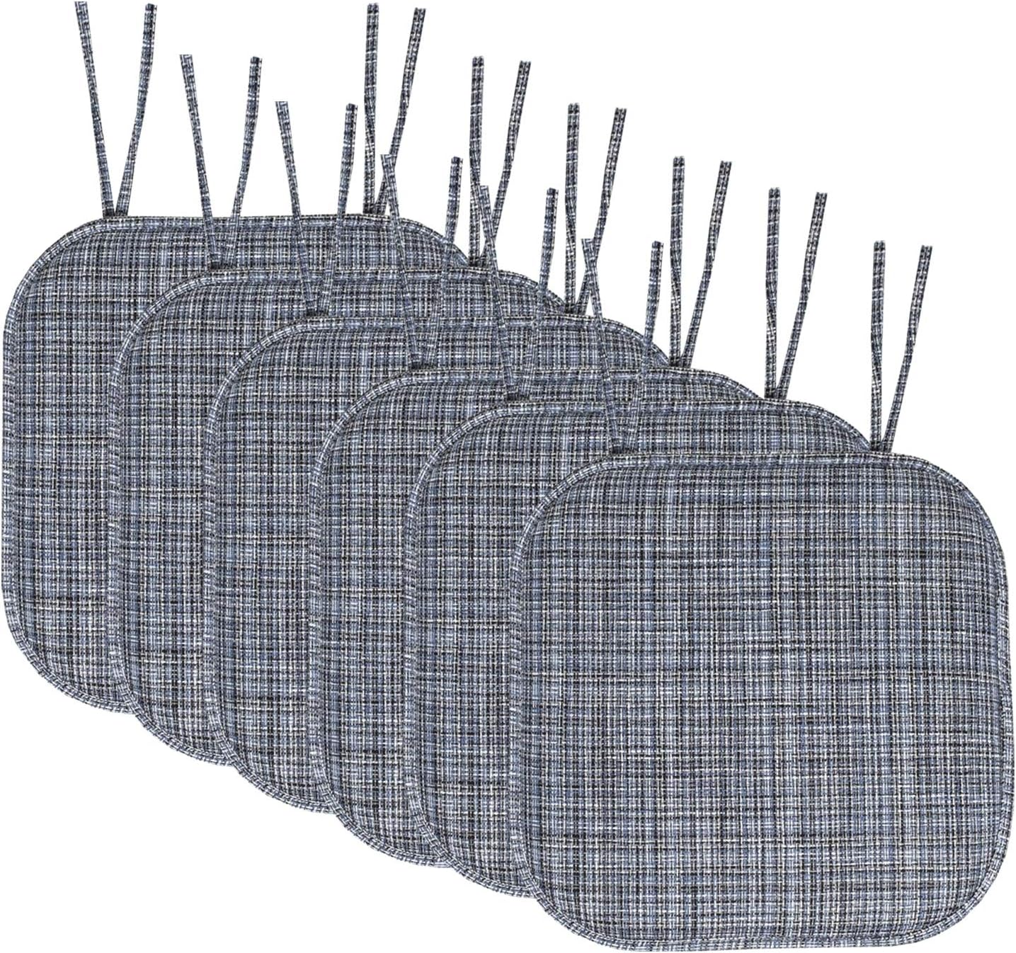 Memory Foam Chair Cushion Pads with Ties and Non-Skid Backing