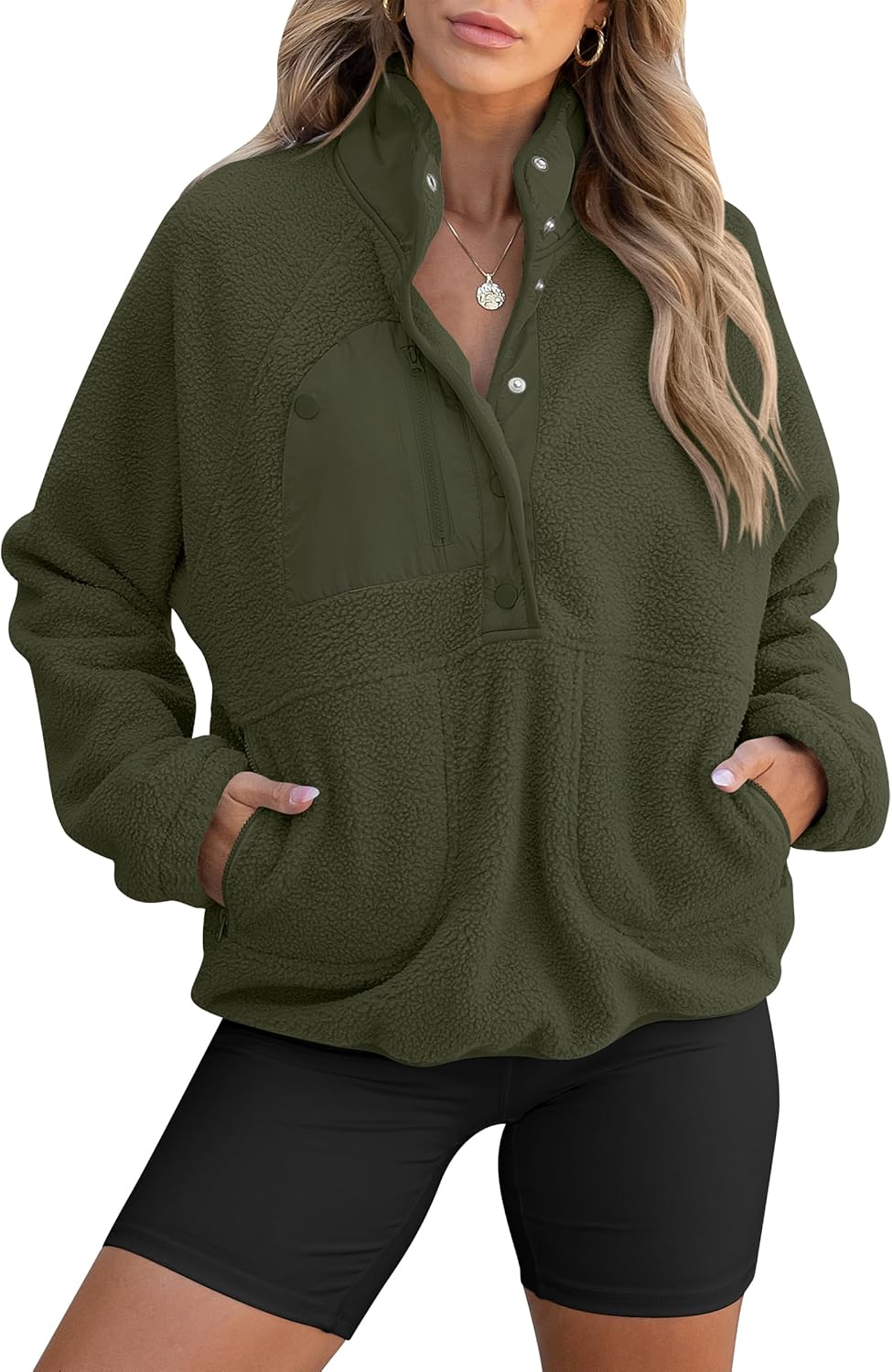 Fuzzy Fleece Pullover Sherpa Sweatshirt for Women - Cozy Style