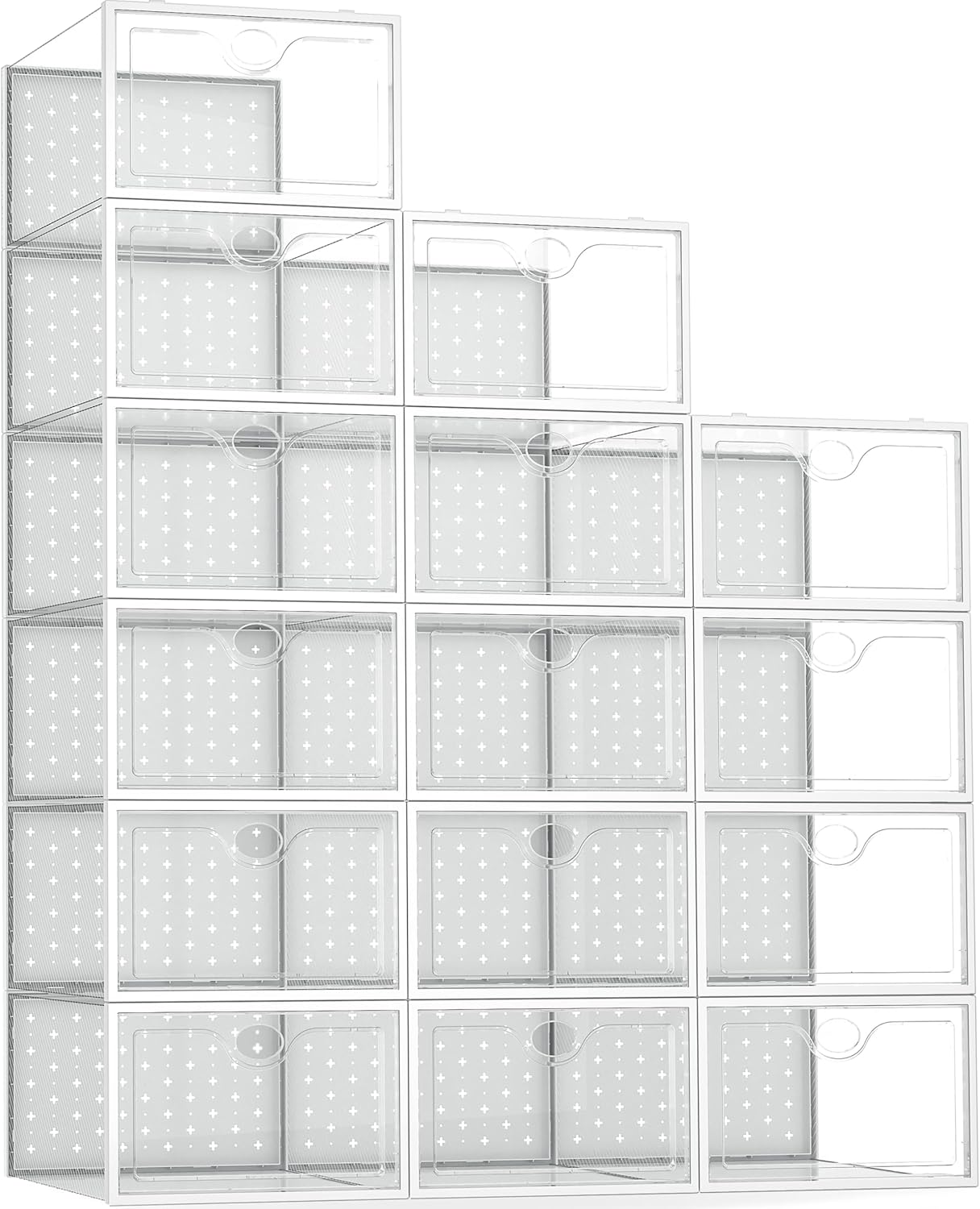 X-Large Shoe Storage Boxes for US Size 11 - 15 Pack Clear Bins