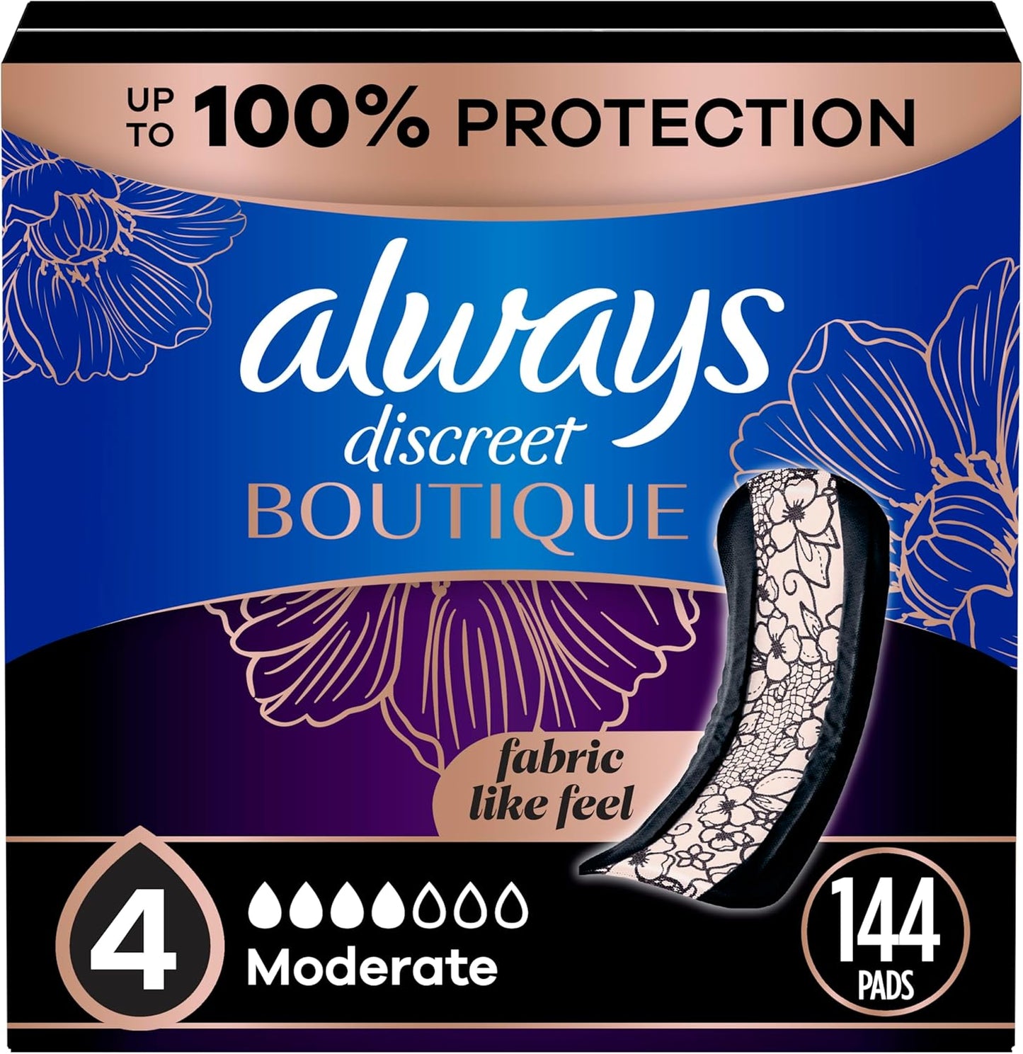 Always Discreet Boutique Incontinence Pads for Bladder Leaks