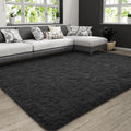 HOMORE 5x8 Dark Grey Fluffy Area Rug - Soft, Plush Shag for Bedroom