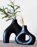 Carrot's Den Donut Vase Set of 2 - Minimalist Nordic White Decor