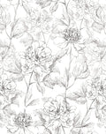 Peel and Stick Wallpaper Black and White Floral Design for Home