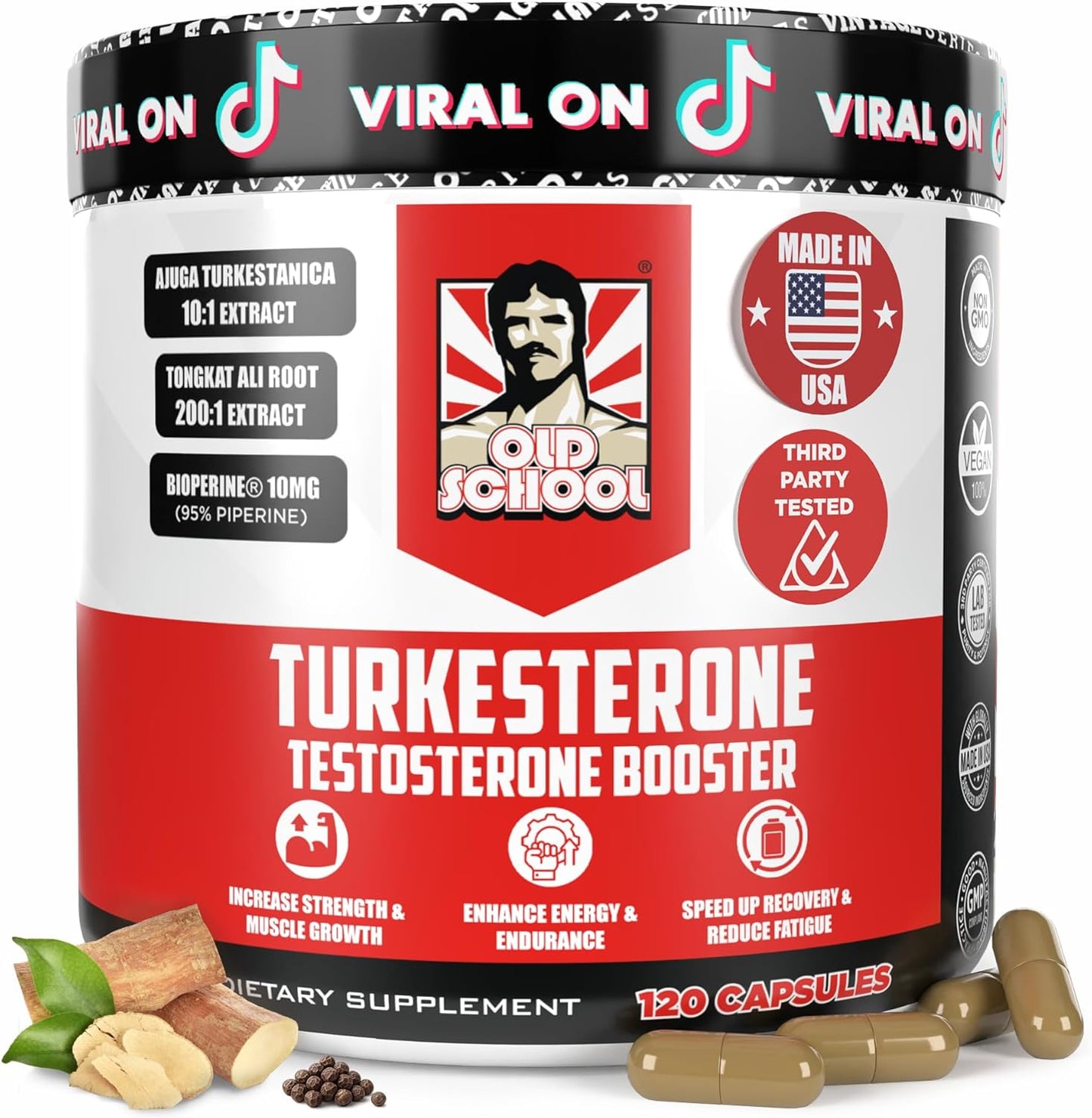 Old School Labs Testosterone Supplement for Men - Max Potency