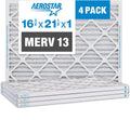 Aerostar MERV 13 Pleated Air Filter 4 Pack - Cleaner Air Guaranteed!