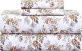 Feather & Stitch Printed 500 TC Queen Size 4pc Damask Bed Sheet Set