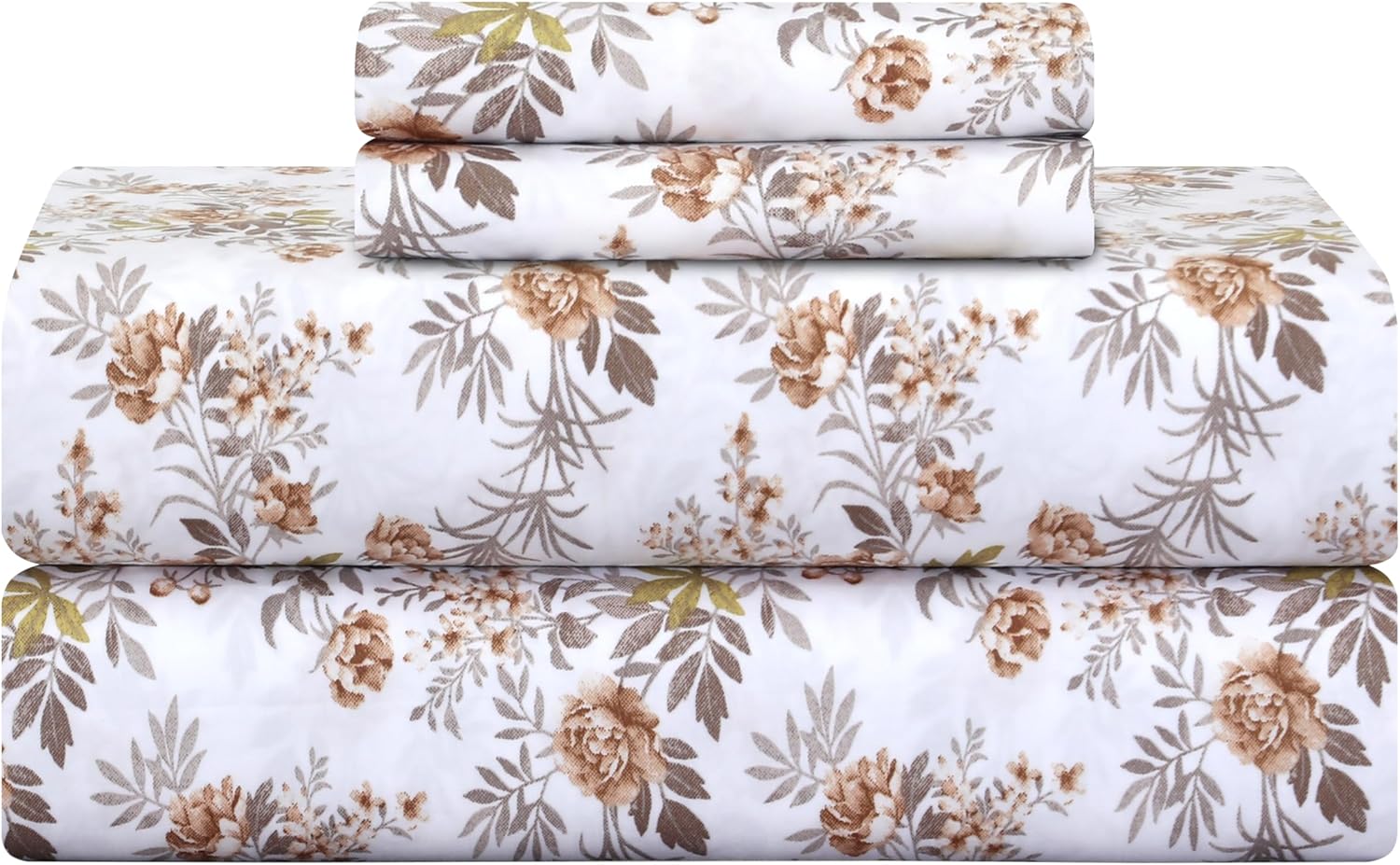 Feather & Stitch Printed 500 TC Queen Size Damask Bed Sheet Set