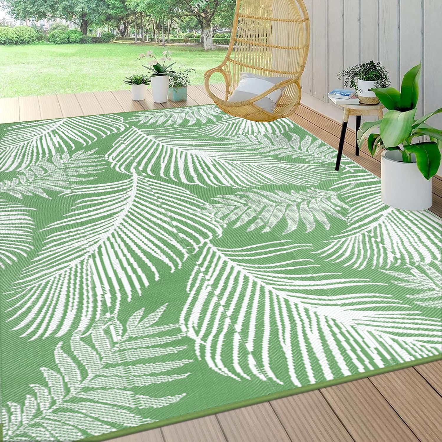 Pauwer Waterproof Outdoor Rug 8x10 for Patio and Camping