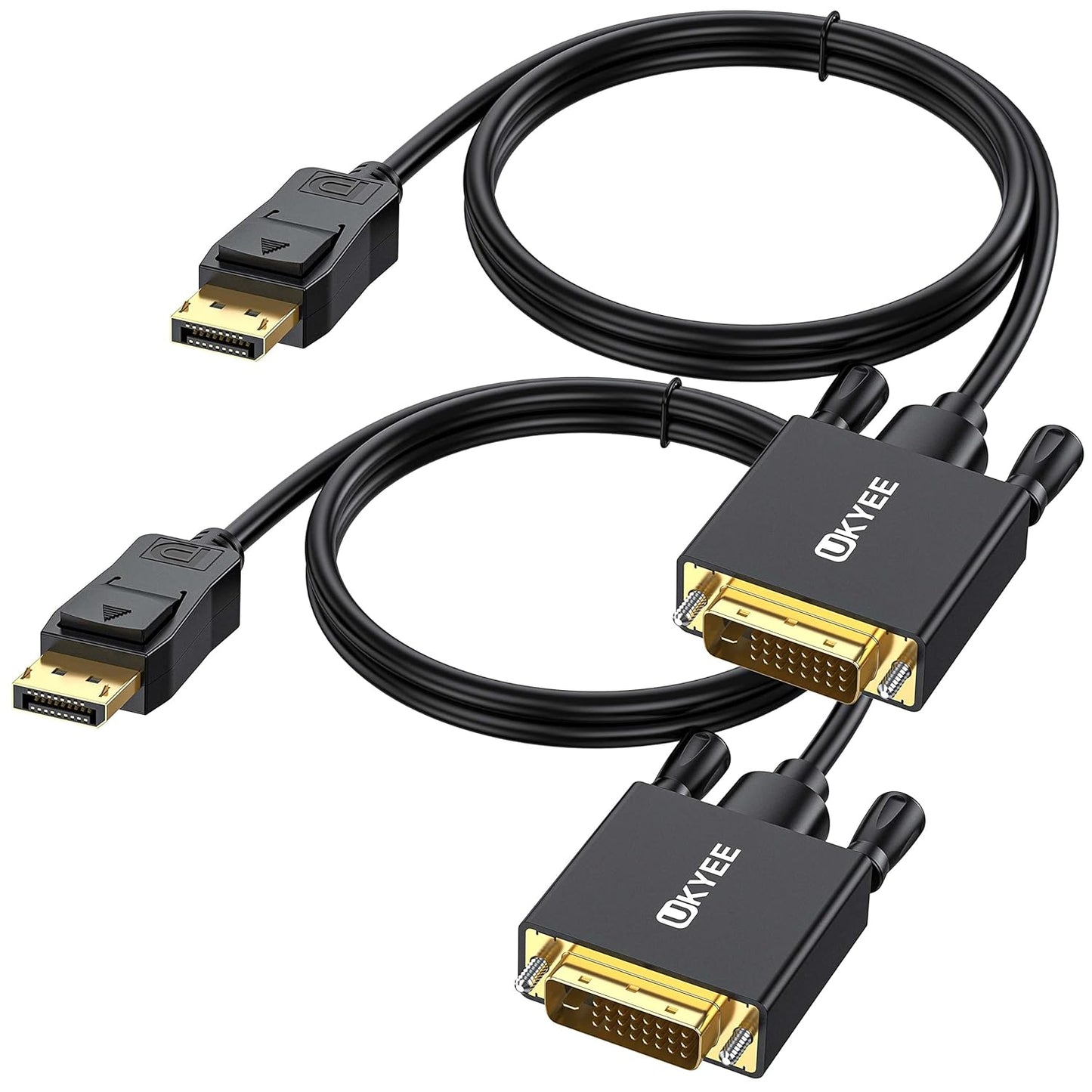 Crystal-Clear Connections: Displayport to DVI Cable 2-Pack