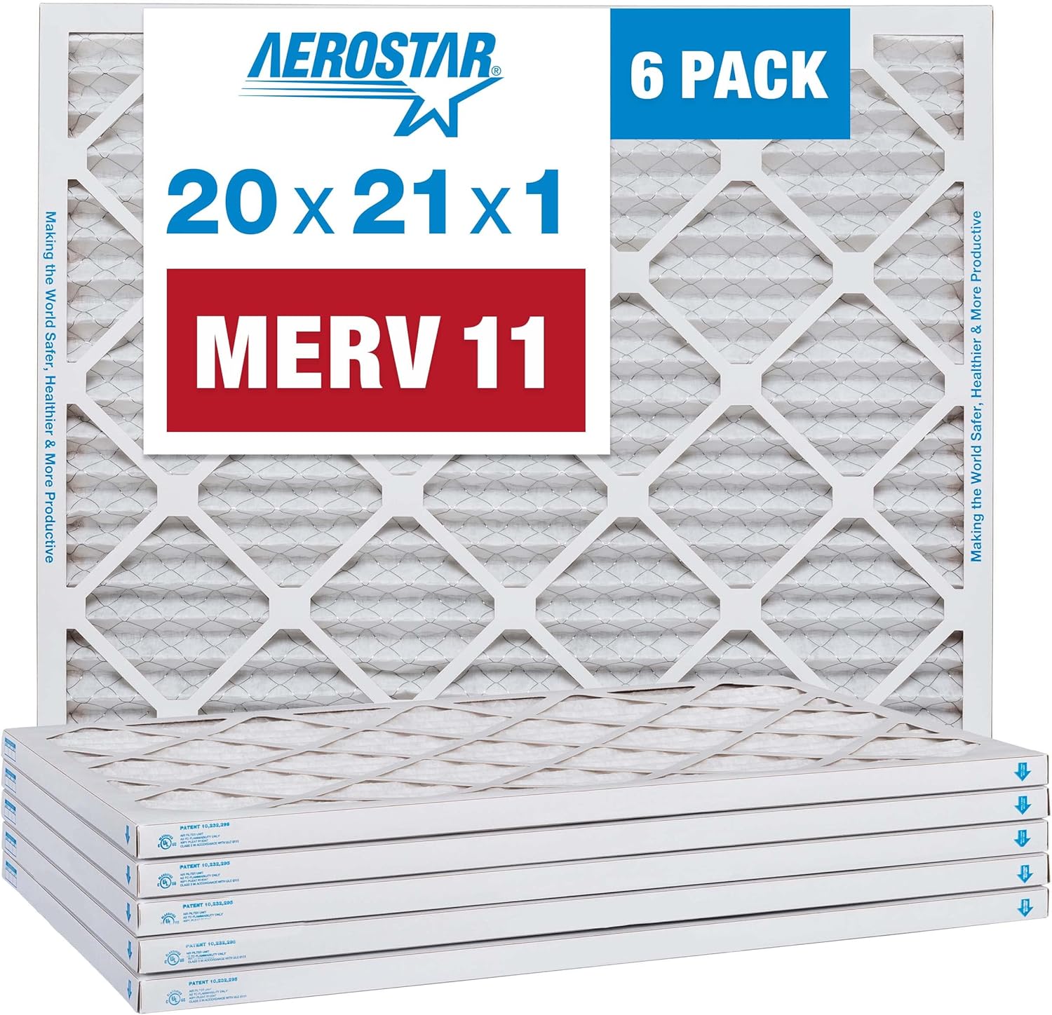 Aerostar 20x21x1 MERV 11 Pleated Air Filter for Clean Air