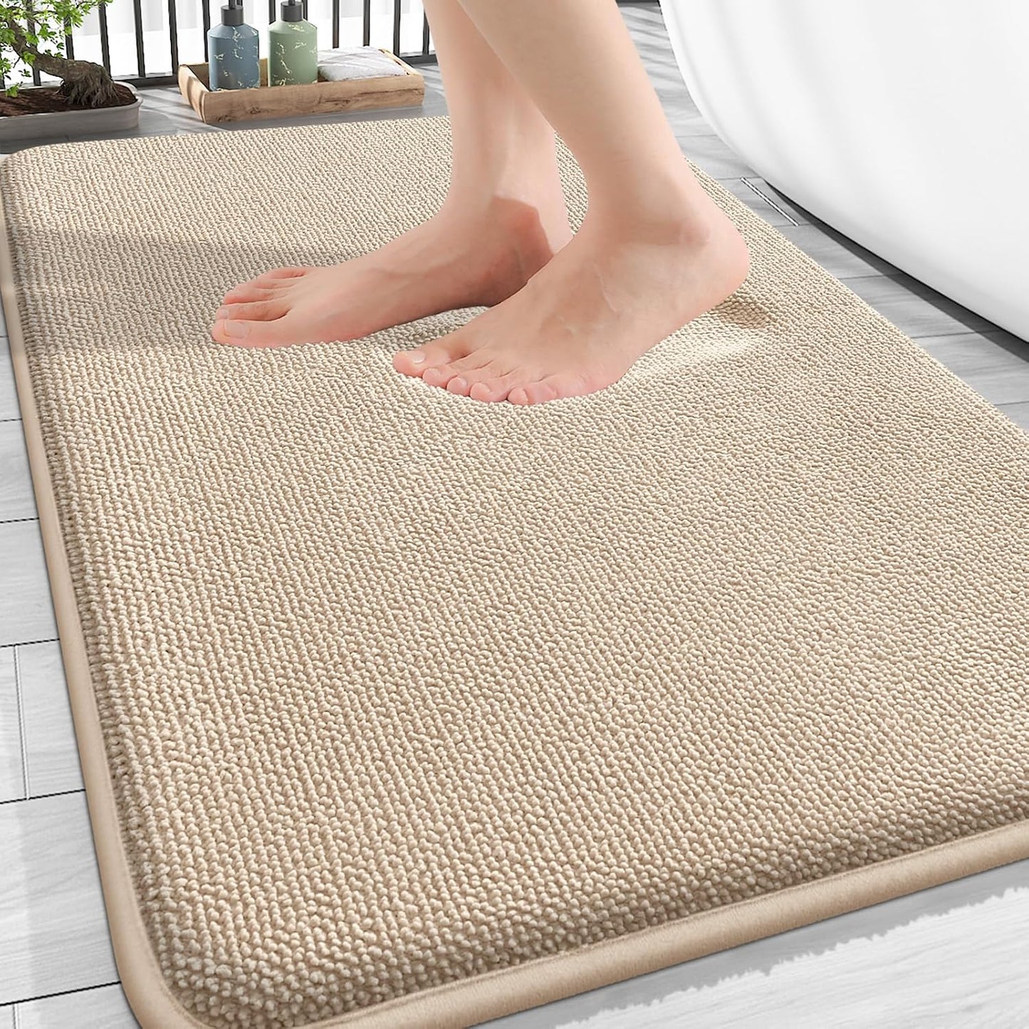 OLANLY Thick Memory Foam Bath Mat Rug for Luxurious Comfort