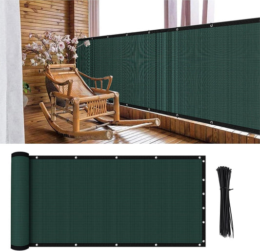 Sinromrich Balcony Privacy Screen: 90% Blockage, Heavy Duty Green Shade