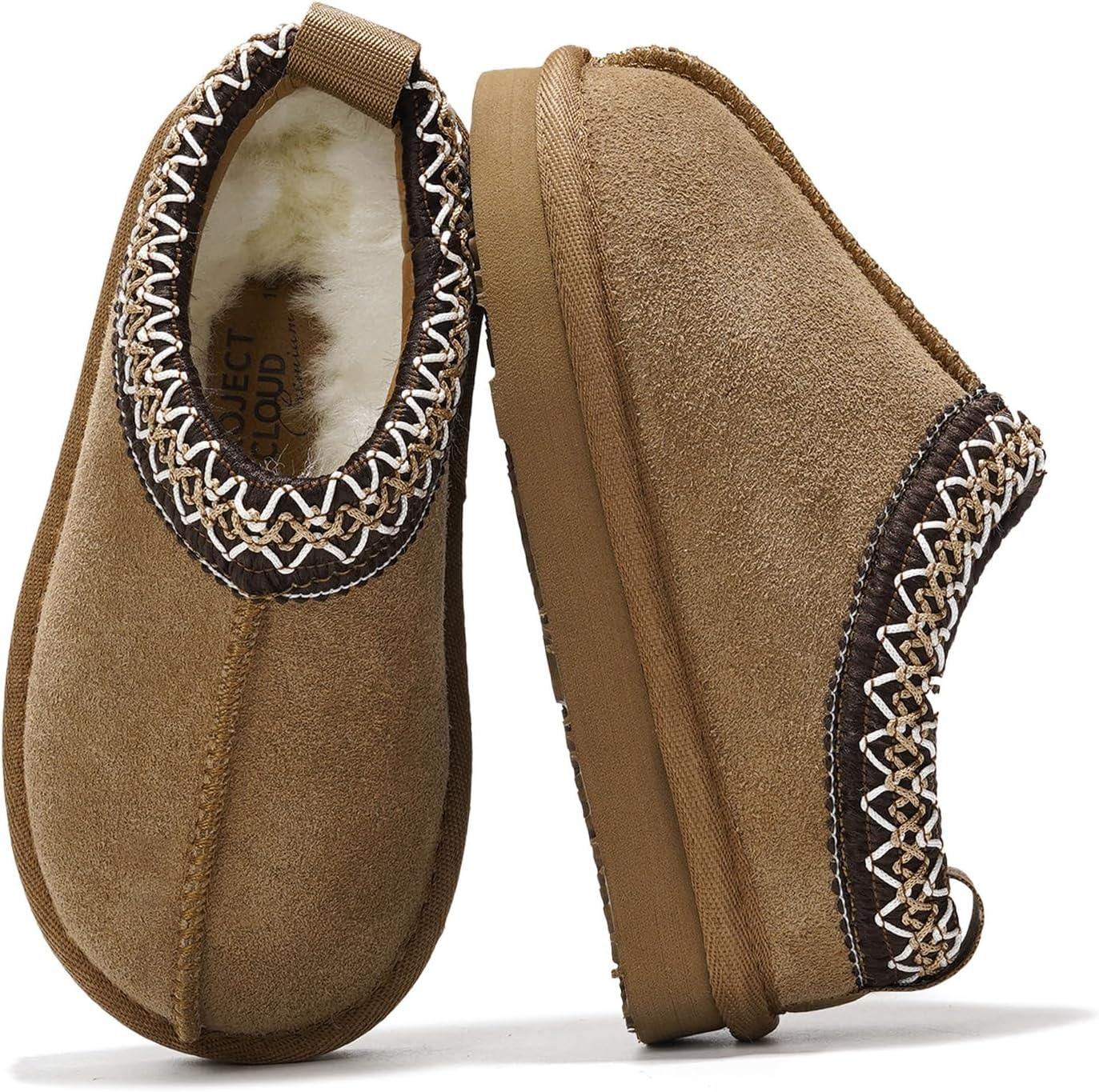Project Cloud Genuine Leather & Shearling Slippers for Kids