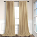 Tan Brown Linen Curtains 108 in Long Panels - Light Filtering Semi