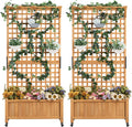 72 in Garden Planter with Trellis - Elevated Bed for Vines