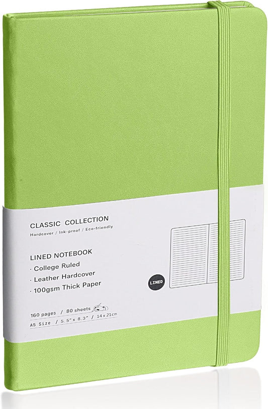 EMOMAS Grass Green Journal, 160 Pages, Thick 100 gsm Paper