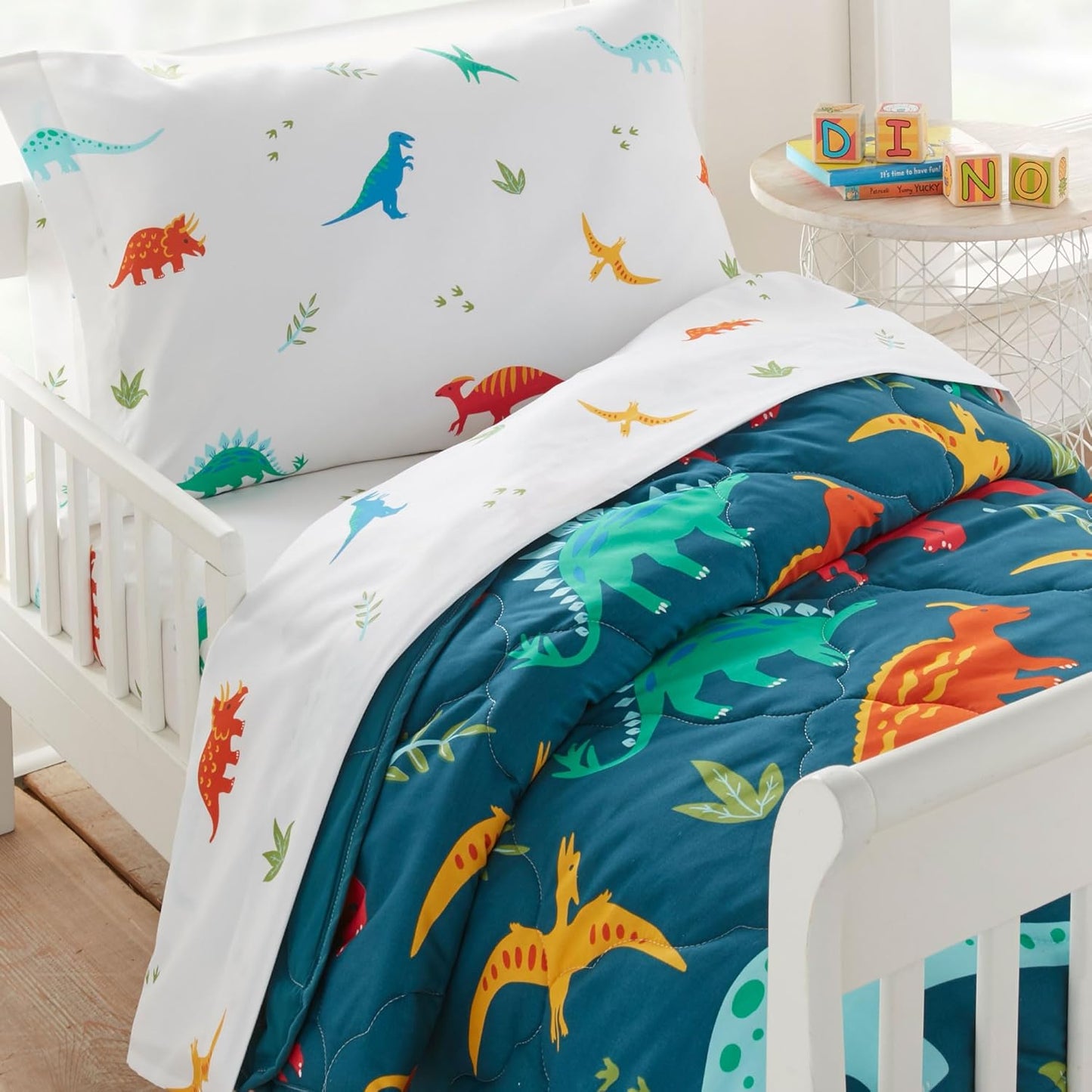 Wildkin Toddler Bed in a Bag Set with Jurassic Dinosaurs Design
