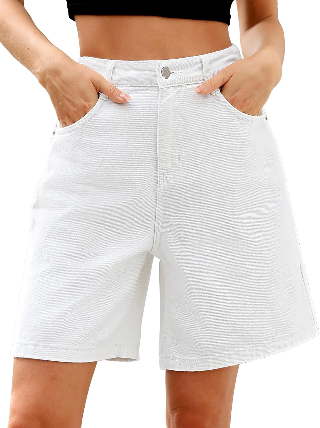 ELLEVEN Bermuda Jorts Baggy Jean Shorts for Casual Summer Style