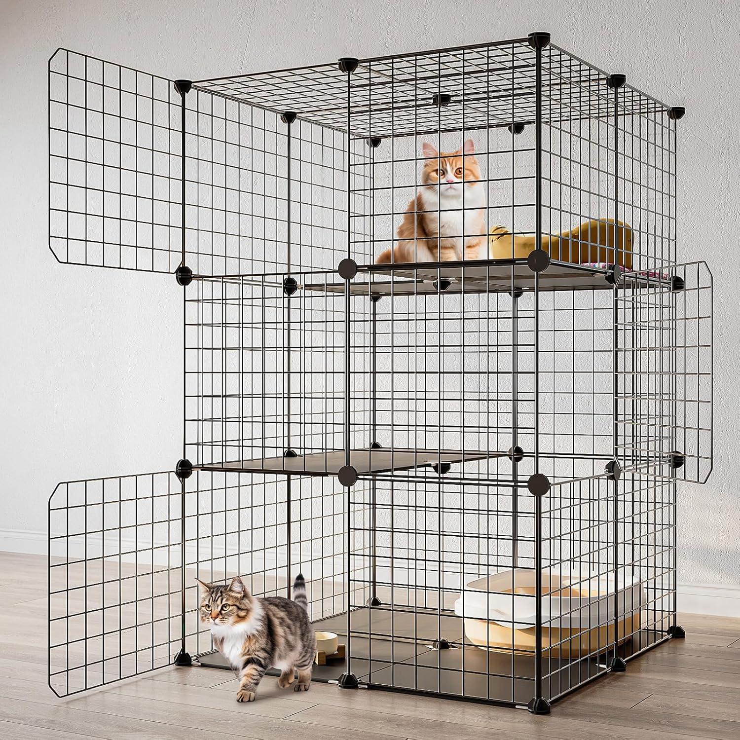 3-Tier Cat Cage Indoor Enclosure for Safe Play and Fun