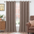 YoungsTex Taupe Velvet Curtains 84 in Length - Thermal Insulated
