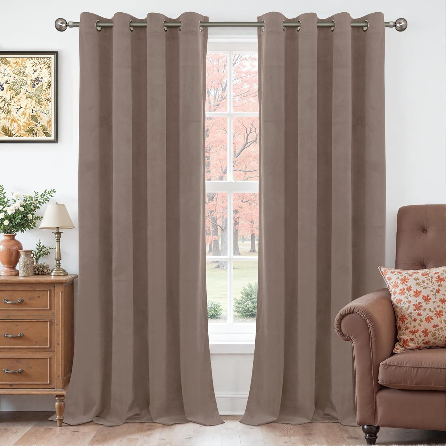 Luxurious Taupe Velvet Curtains for Elegant Home Decor