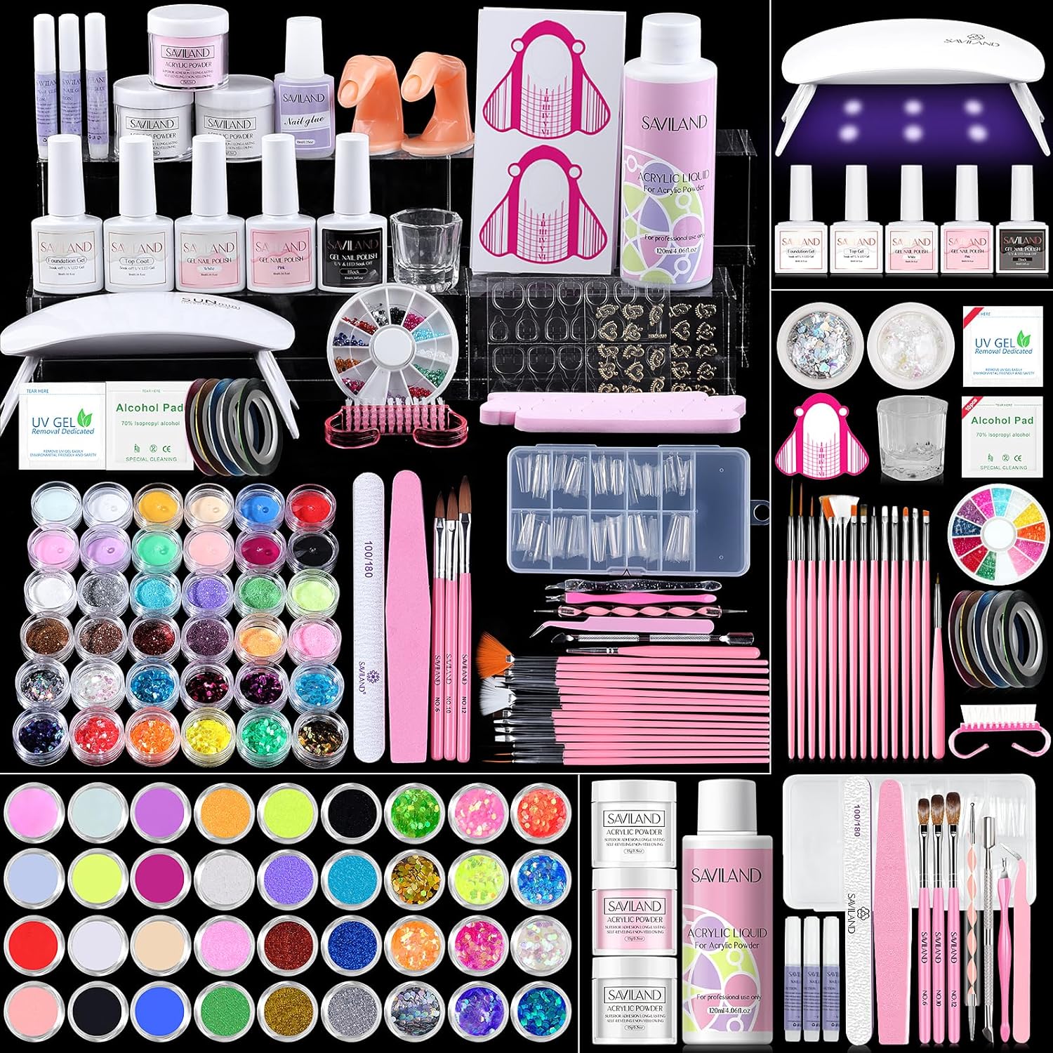 SAVILAND Acrylic Nail Kit: Complete Set for Beginners & Pros