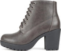 Women's Soda Lug Sole Chunky Heel Combat Ankle Bootie - 3in Heel