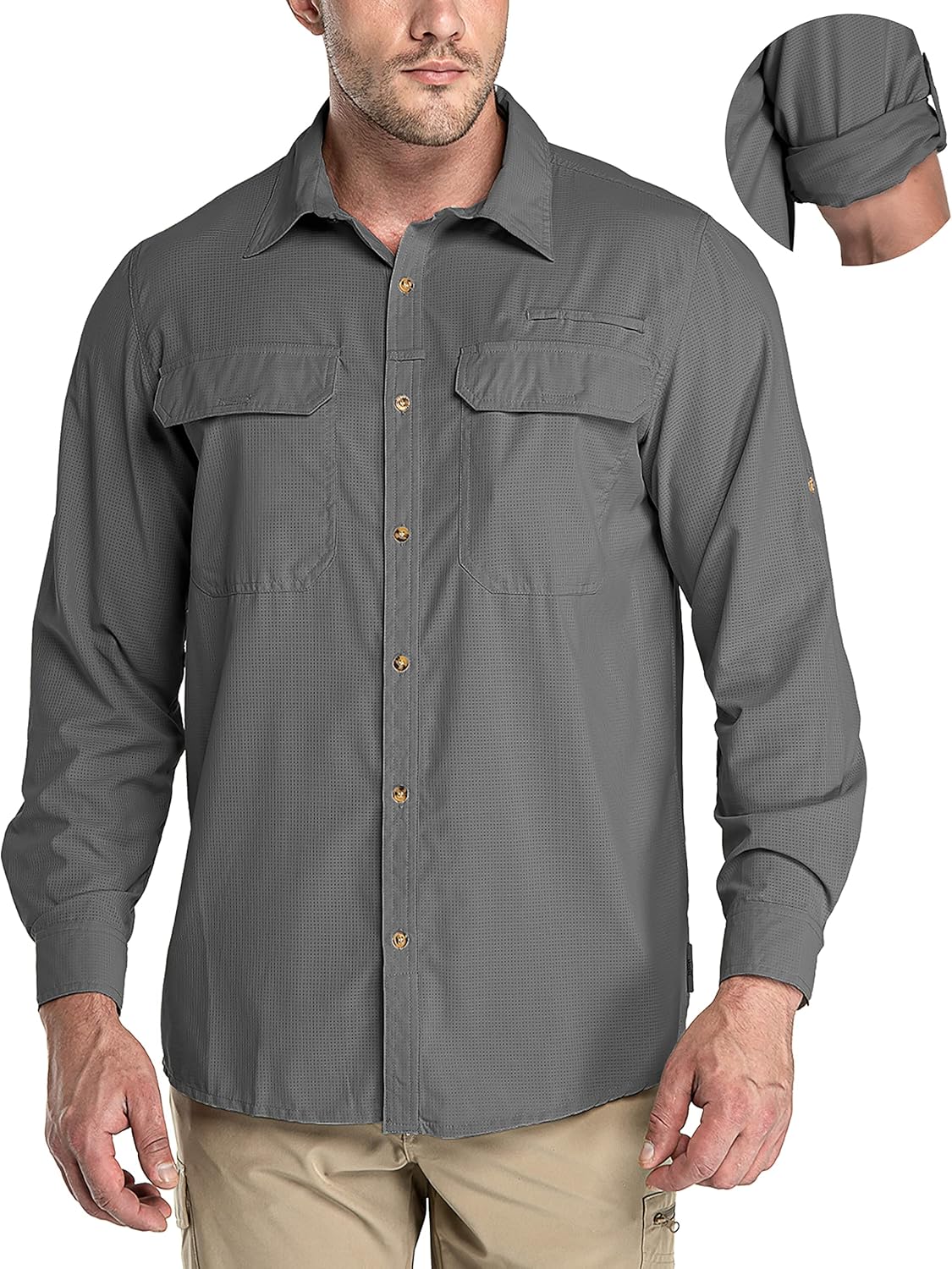 33,000ft Men's Long Sleeve Sun Protection Shirt for Outdoor Fun