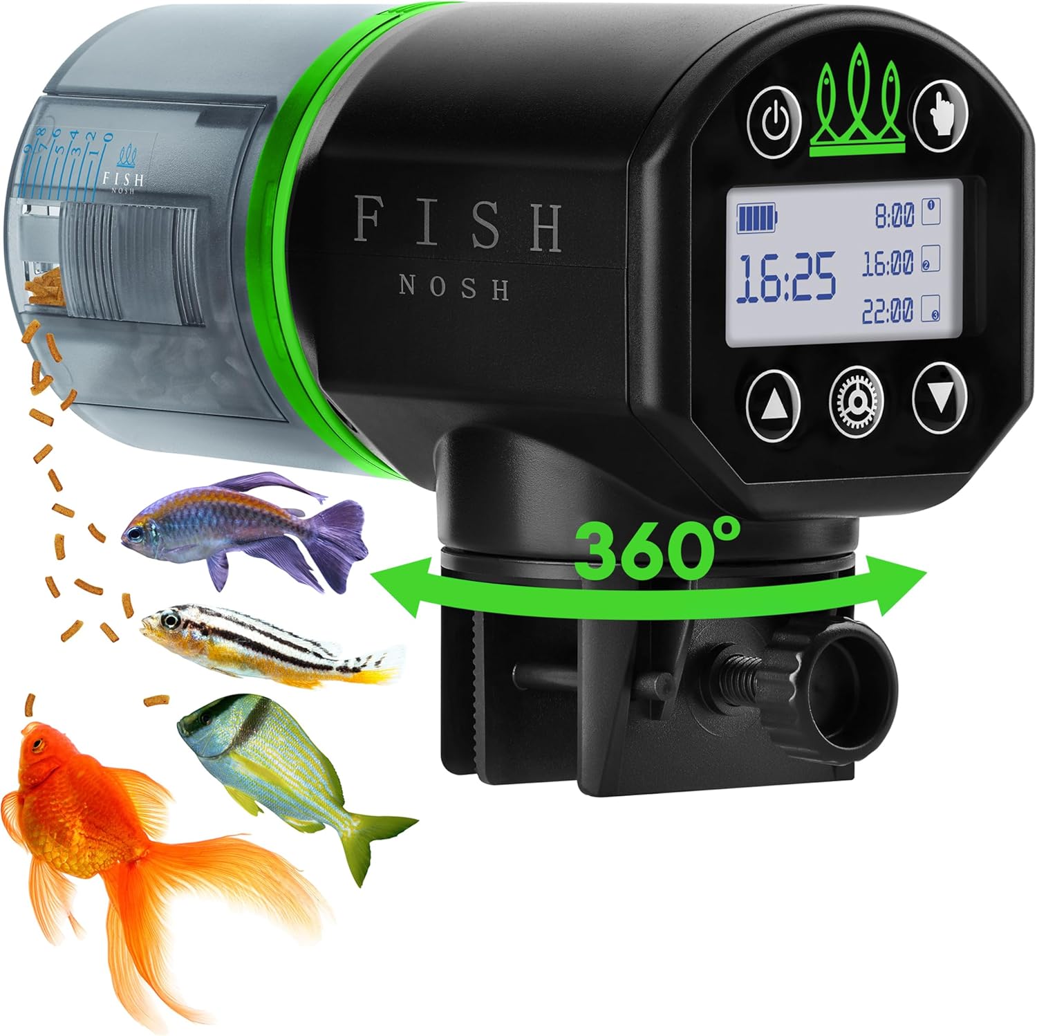 FISHNOSH Automatic Fish Feeder for Aquariums and Ponds